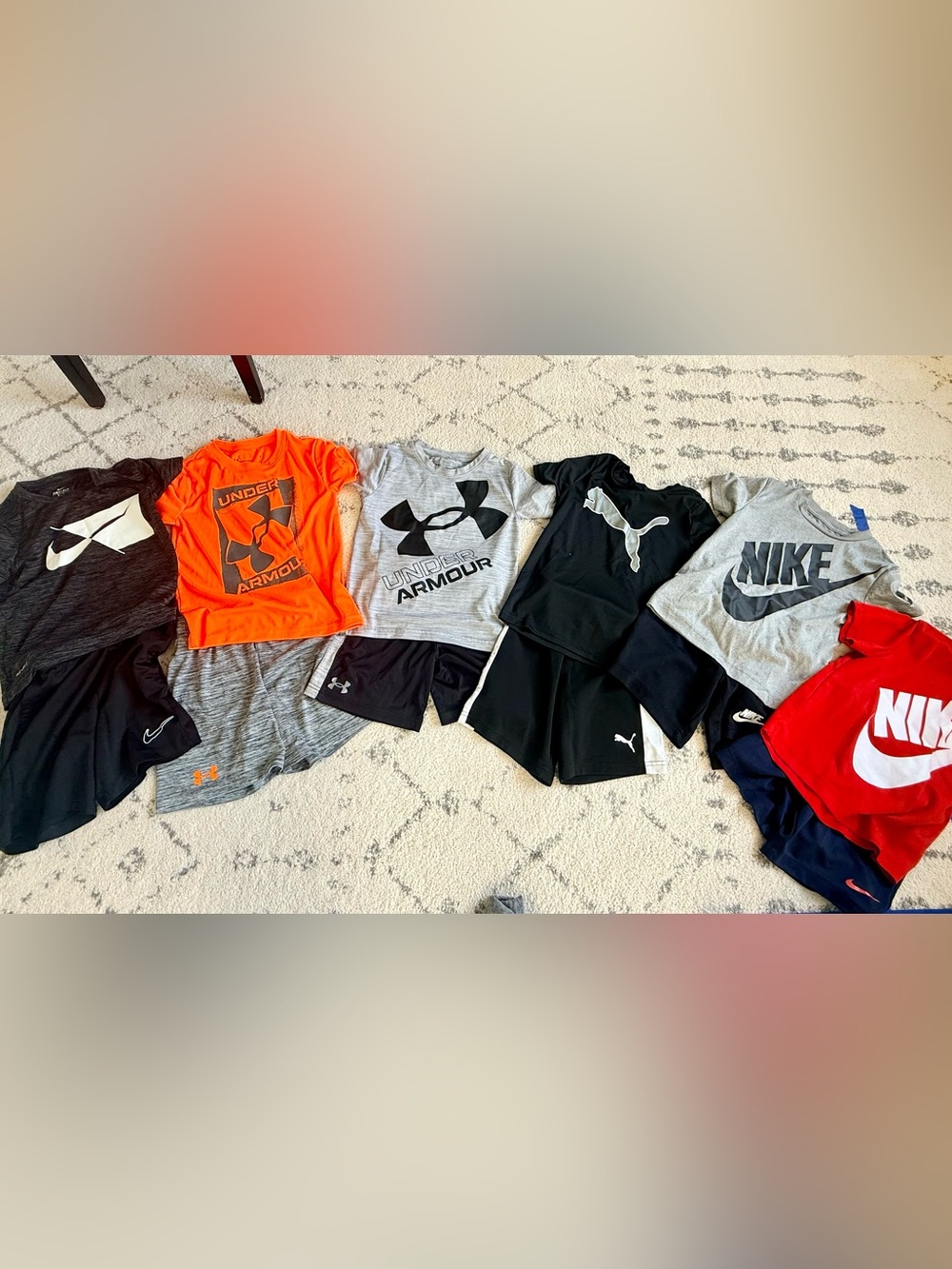 Boy’s Athletic Tee & Shorts Lot - 6 sets Size 5 - 3 Nike 2UA 1Puma - Picture 2 of 2
